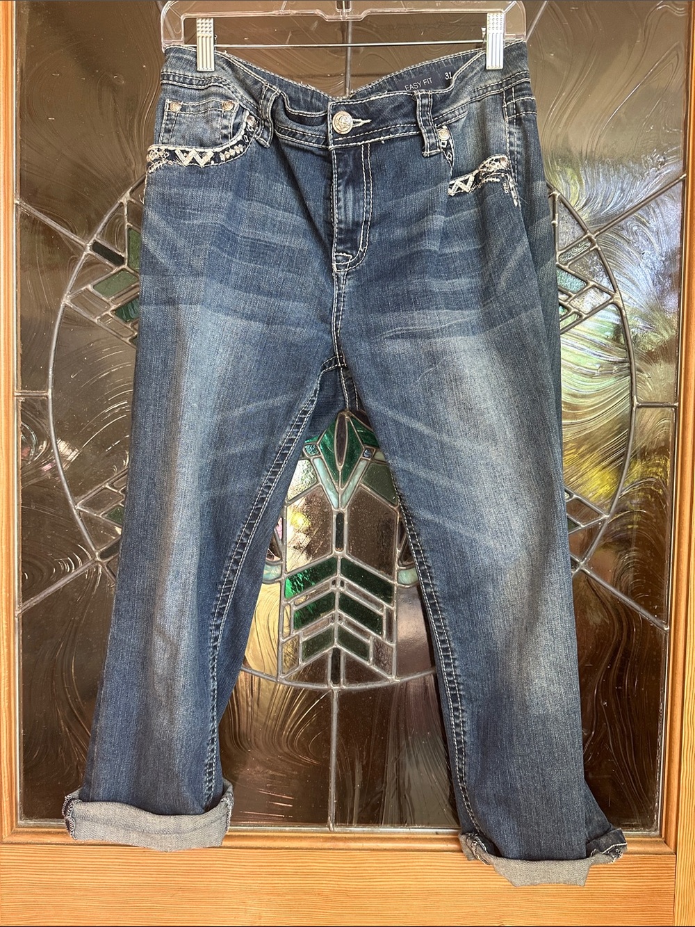 Grace Women's Boyfriend Jeans in Dark Blue Wash